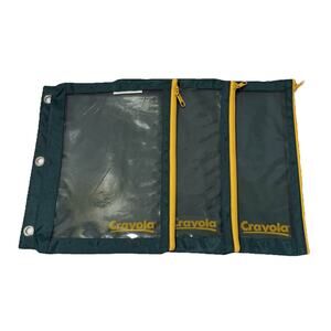 3x‎ Vintage 90s Crayola Canvas Pencil Pouch 3 Ring Binder 9x11" Zippered T17